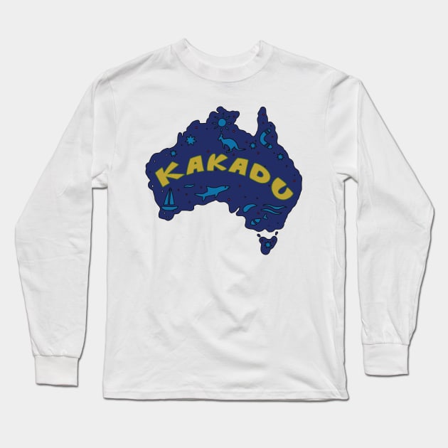 AUSTRALIA MAP AUSSIE KAKADU Long Sleeve T-Shirt by elsa-HD